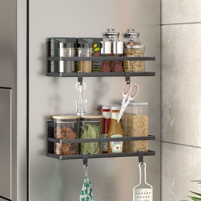 Classificação Rack não dobrável Armazenamento de cozinha Montador de parede de ferro Rack organizador de especiarias