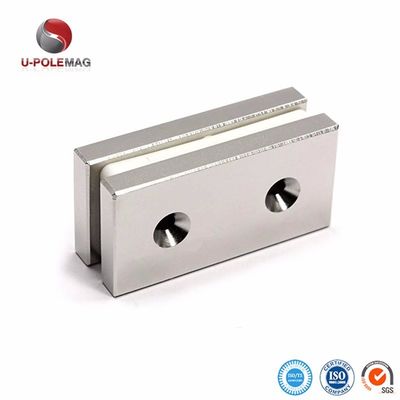 Ímã industrial N35 Countersunk Hole 5mm Block Strong Ímãs de neodímio de terras raras