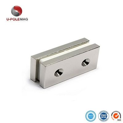 Ímã industrial N35 Countersunk Hole 5mm Block Strong Ímãs de neodímio de terras raras