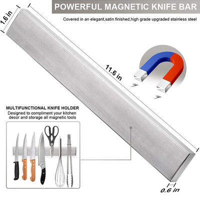 12 polegadas de faca magnética de fita logotipo Impressão de seda ou laser Metal magnético porta faca de parede