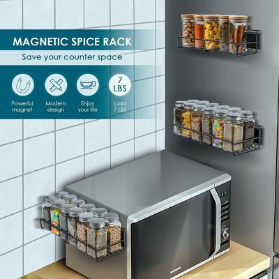 Conjunto de especiarias magnéticas de 2 camadas com design funcional desmontável para frigorífico