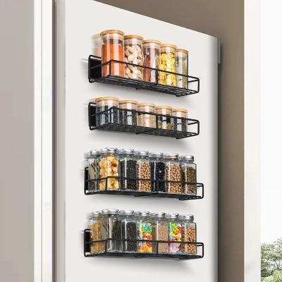 Conjunto de especiarias magnéticas de 2 camadas com design funcional desmontável para frigorífico