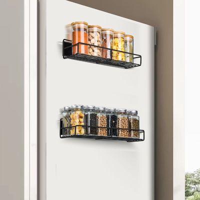 Conjunto de especiarias magnéticas de 2 camadas com design funcional desmontável para frigorífico
