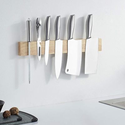 Mão de cozinha de madeira de bambu suportador magnético forte armazenador de armazenamento de armazenamento de armazenamento organizador de exibição
