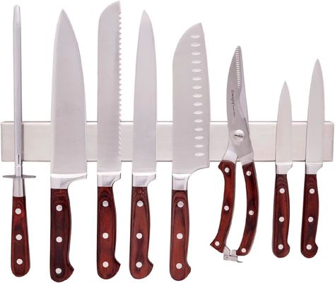 Home Cuchillo de cozinha portador com logotipo personalizado aceitável aço inoxidável magnético