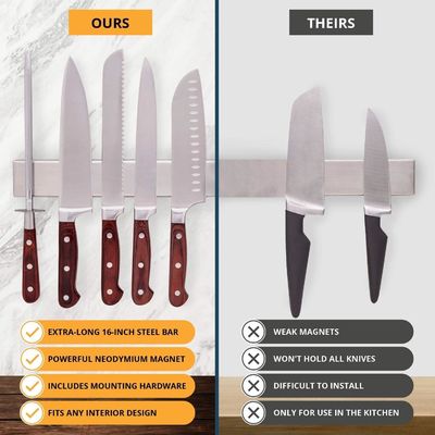 Home Cuchillo de cozinha portador com logotipo personalizado aceitável aço inoxidável magnético