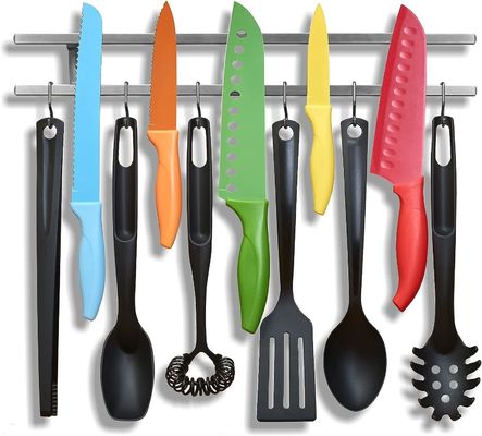 Moderno Cuisine Room Bloco Tubos de aço inoxidável Magnético Porta Faca com Gancho