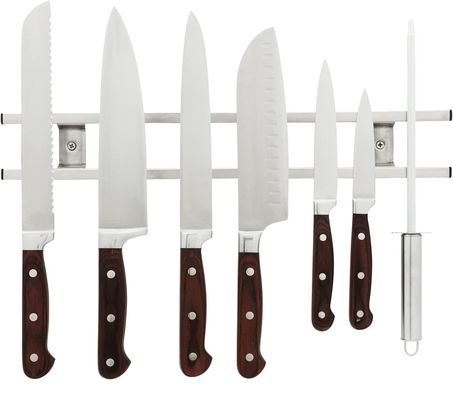 Moderno Cuisine Room Bloco Tubos de aço inoxidável Magnético Porta Faca com Gancho