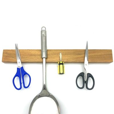 Cadeira magnética de madeira de acácia para armazenamento elegante e prático de facas de cozinha