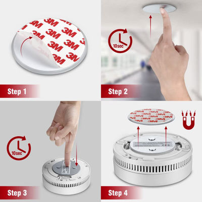 Aplicação de ímã industrial 3pcs Montar detector de fumaça magnético para fácil instalação