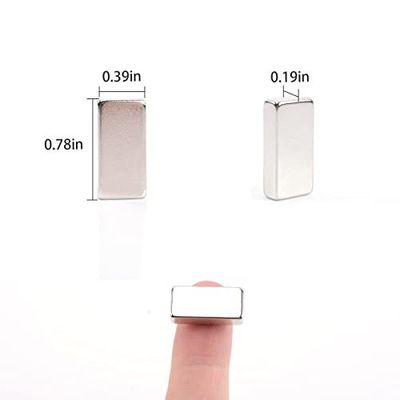 Magnetos de neodímio de bloco forte personalizados 20 mm X 10 mm X 2 mm Magnetos com tolerância ± 1%