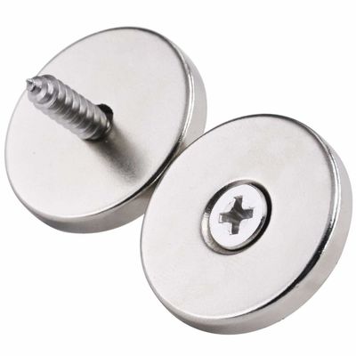 Magnético de neodímio personalizado dourado com buraco contra-penetrante e direção do magnetismo axial