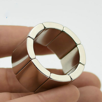 Gerador de turbina eólica N42UH Ímã de motor de segmento de arco de neodímio com revestimento de níquel