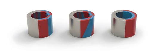 Anel de ímã de neodímio de 250 mm magnetizado diametralmente