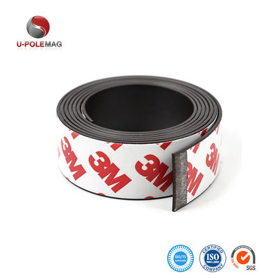 Faixa magnética de borracha flexível personalizada com adesivo 3M L1MxW20xT1mm Tolerância ± 1%