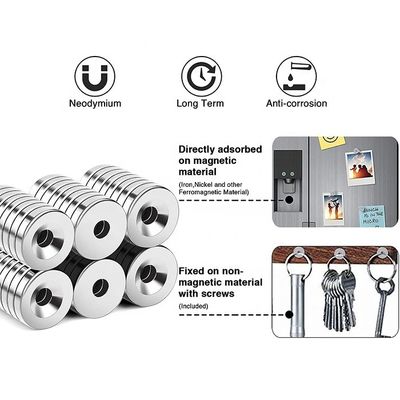 Industrial e Científico N40 Neodímio Countersunk Ring Magnet com Hole Holding Magnet