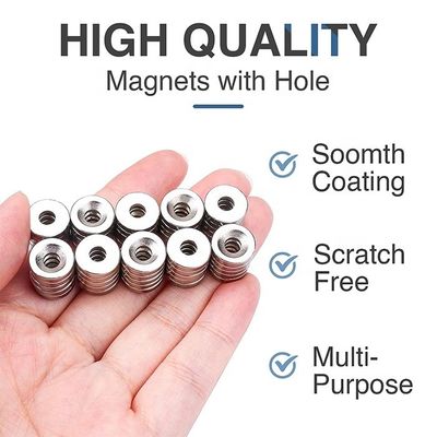 Industrial e Científico N40 Neodímio Countersunk Ring Magnet com Hole Holding Magnet