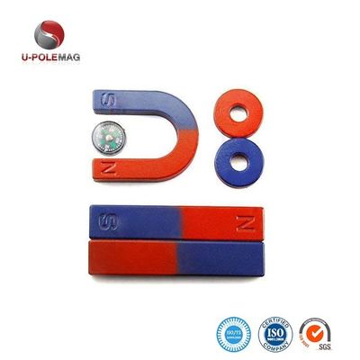 7.3g/cm3 Densidade Vermelho-Azul Pintado Pólo em forma de U Ímã de Ferradura para materiais didáticos