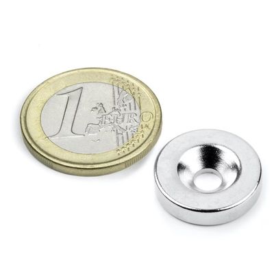 Imãs de neodímio compostos de resistência industrial Imãs de disco redondo com buraco de contra-enchimento